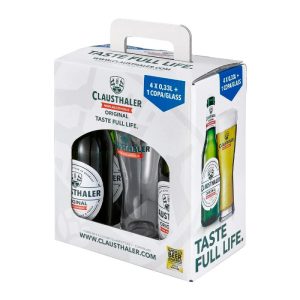 Clausthaler Alkoholmentes sör pack 0,5% (4x0,33 l üveg+1 pohár) - Image 1