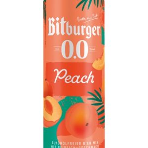 Bitburger 0.0% Peach Alkoholmentes sör 0,33 l dobozos
